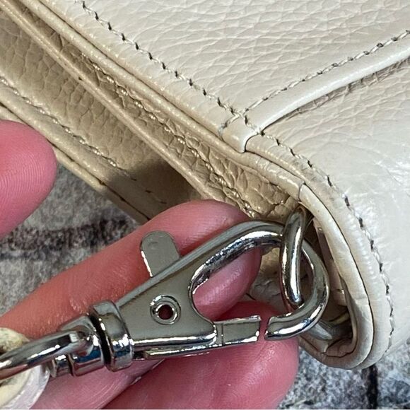Grace Adele Cream Leather Wallet Wristlet Detachable Strap Compact Smaller Size - Picture 9 of 9